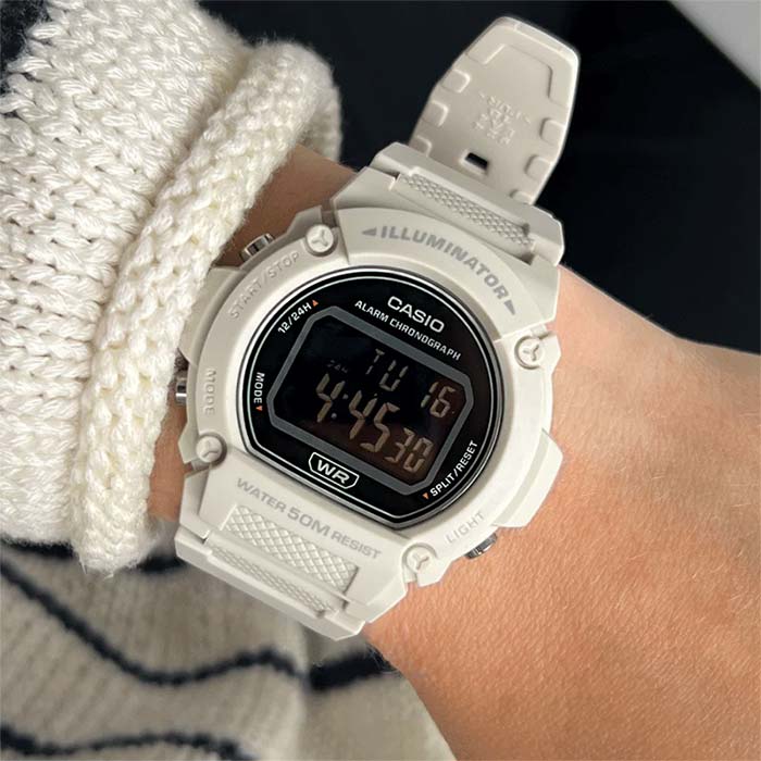 Reloj Casio W-219HC-8BV Blanco