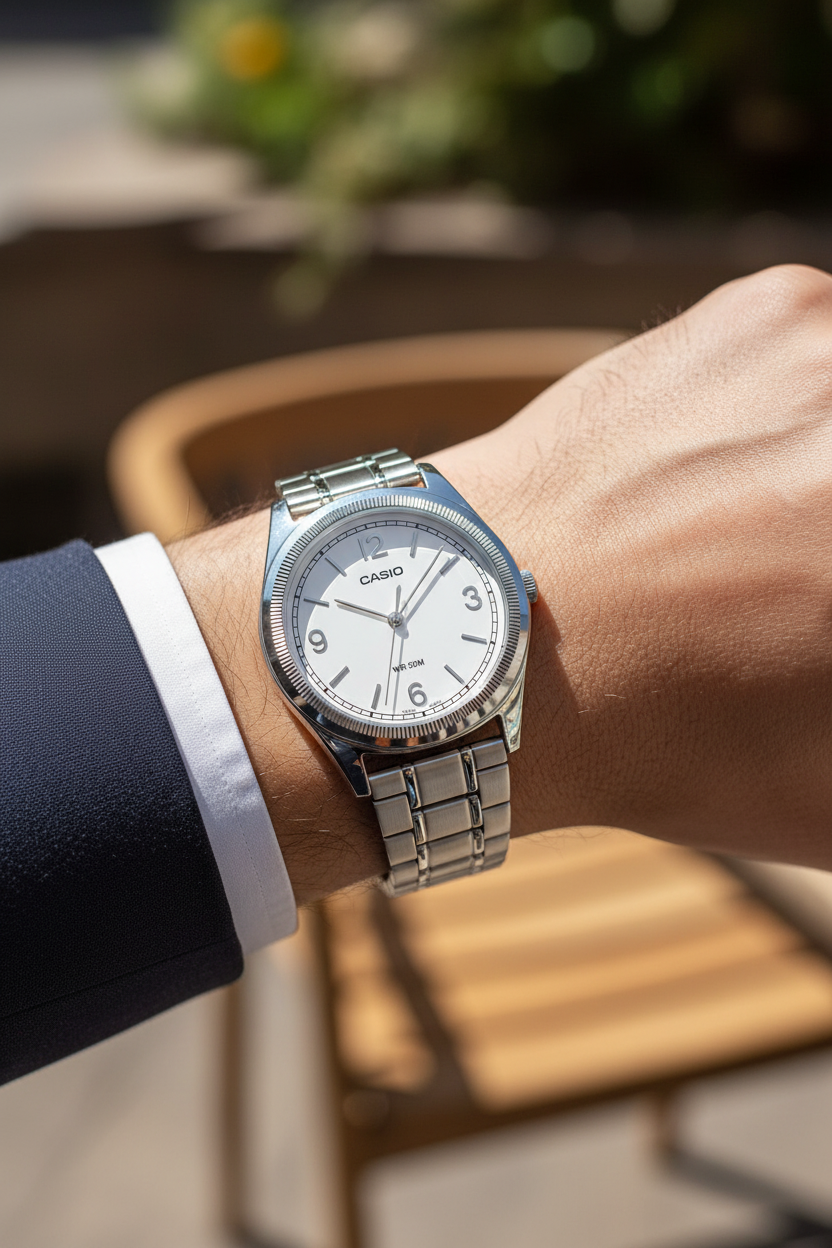 Reloj Casio MTP-B210D-7AV Blanco