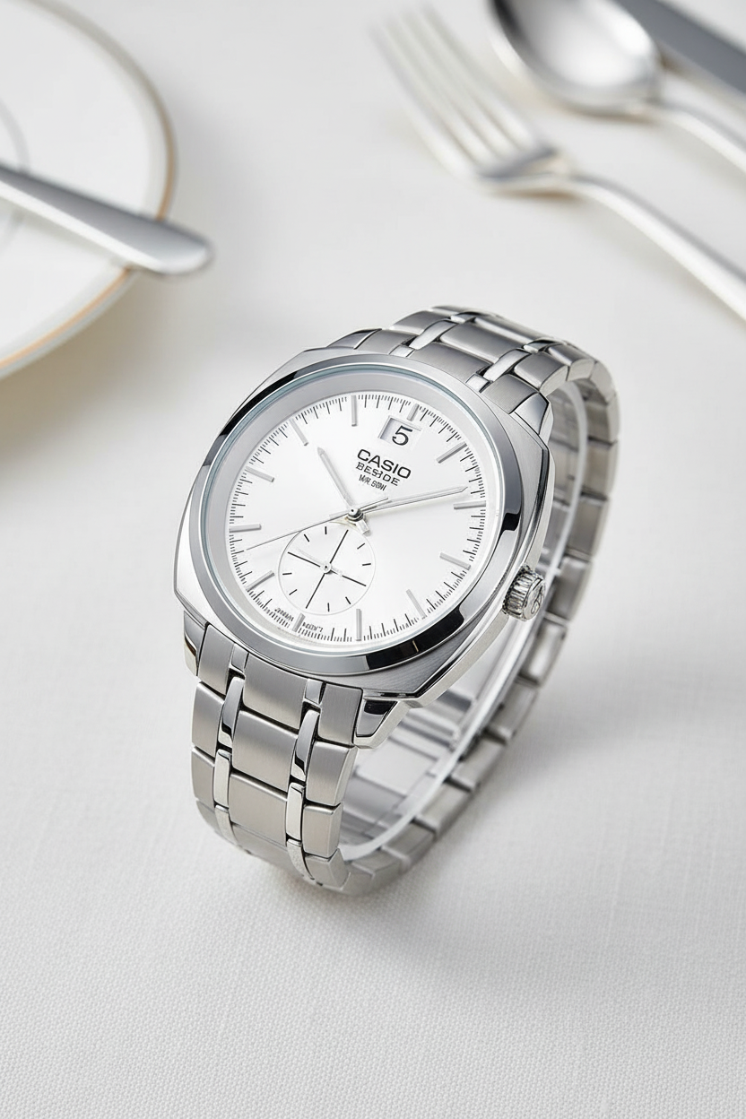 Reloj Casio BEM-150D-7AV Blanco