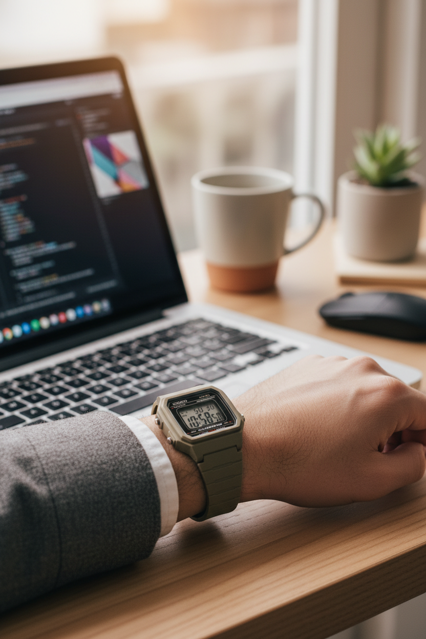 Reloj Casio W-217H-5AV Café
