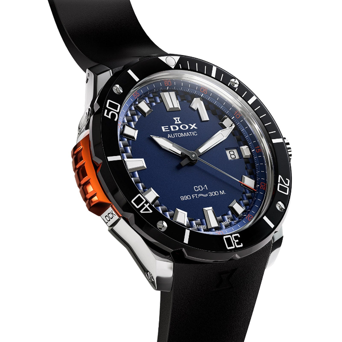 Reloj Edox CO-1 Bezel Lock 80137-3NO-CABUN