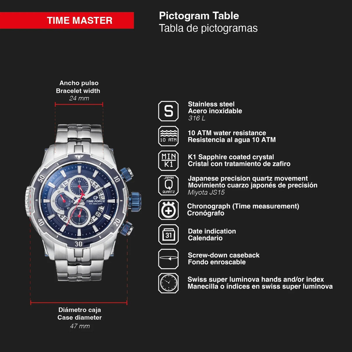 Reloj Time Force TF5022M-03M