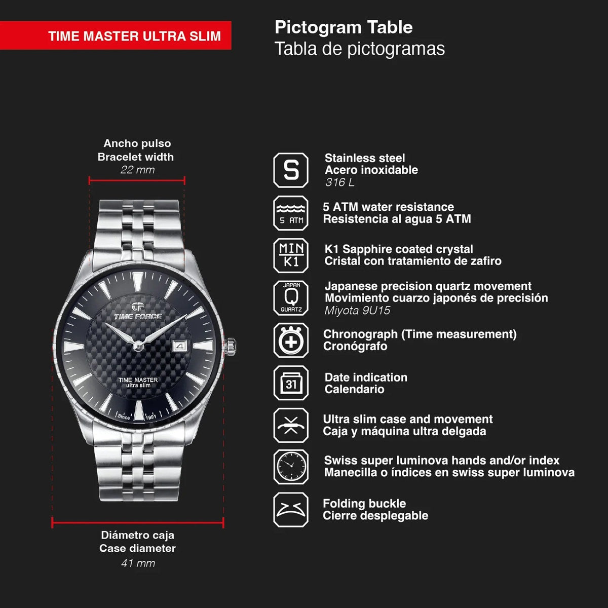 Reloj Time Force TF5041MAN-01M