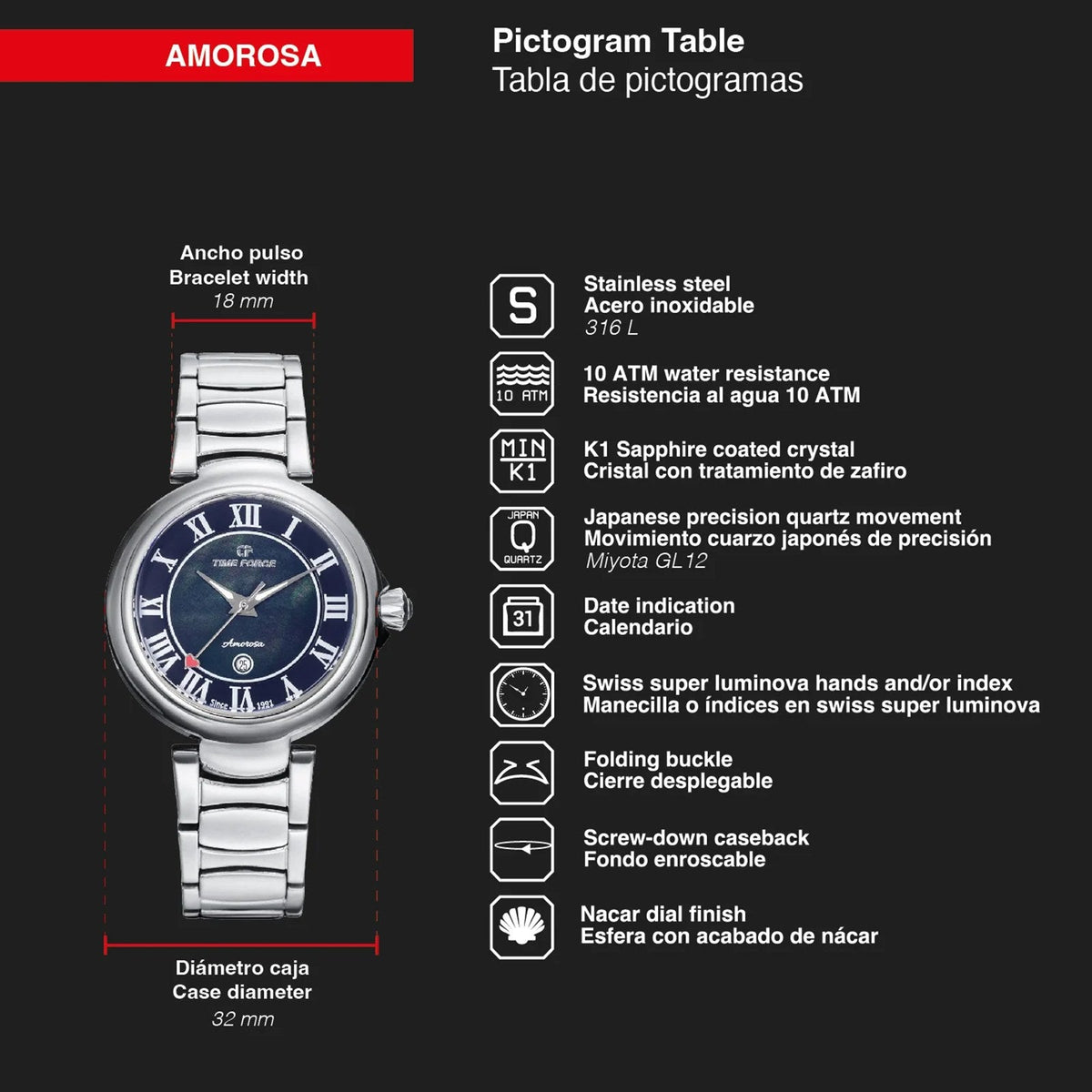 Reloj Time Force TF5043L-N01M