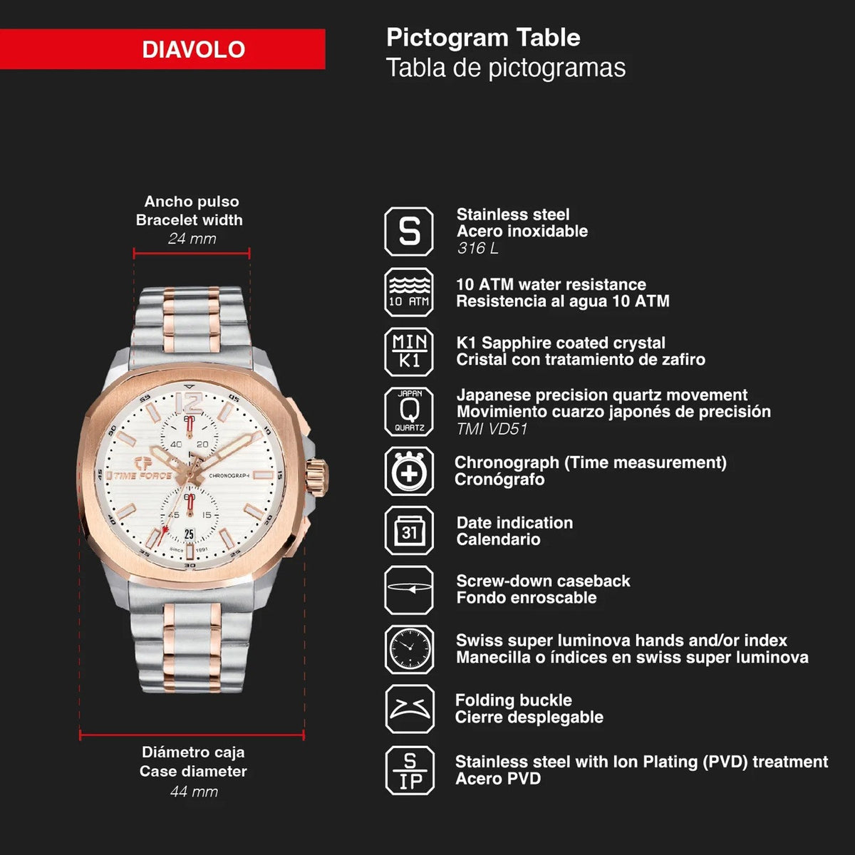 Reloj Time Force TF5045MAR-02M
