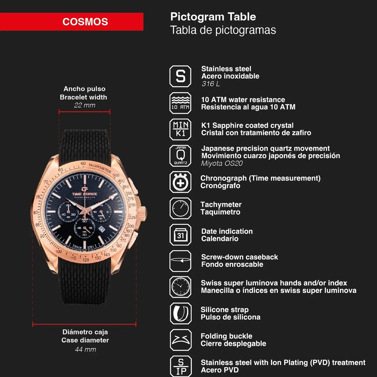 Reloj Time Force TF5048MR-01